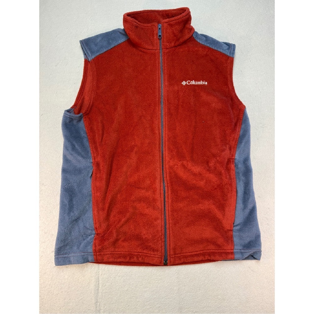 Columbia Fleece Vest Full Zip Mock Neck Sleeveless Jacket Layering M